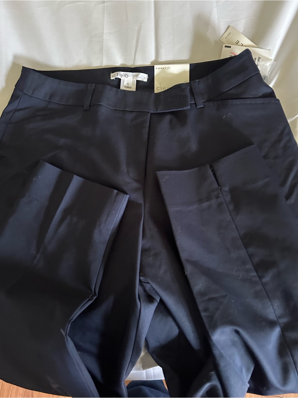 cleo curvy fit Navy Cropped Dress Pants